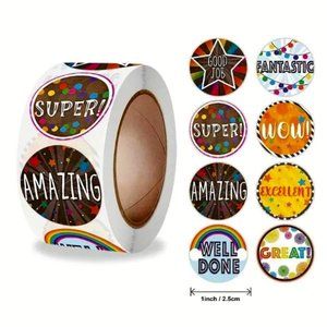 NEW 500pcs 8 Different Designs Stickers Teacher Adults Parents Classroom School